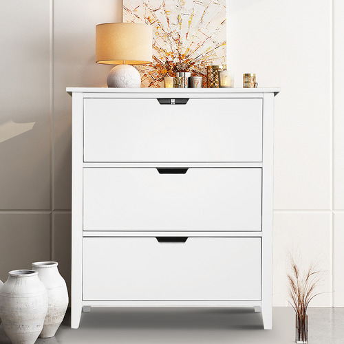 York street White Bell 3 Drawer Tallboy Temple Webster